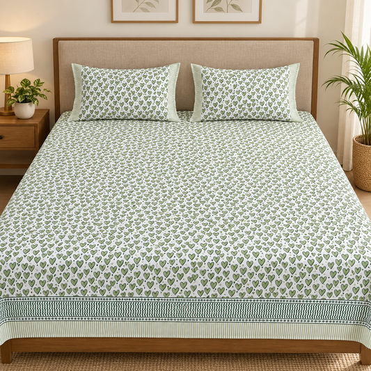 Natural Fab Hand Block Printed Bedsheet 100 x 108