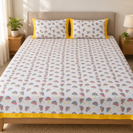 Natural Fab Hand Block Printed Bedsheet 100 x 108