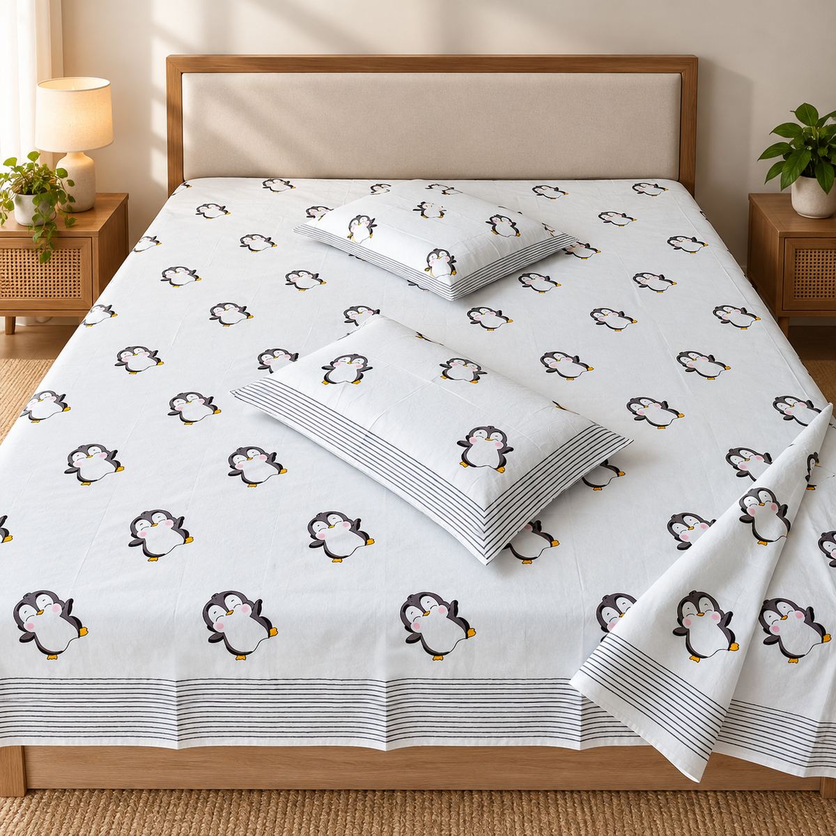 Natural Fab Hand Block Printed Bedsheet 100 x 108