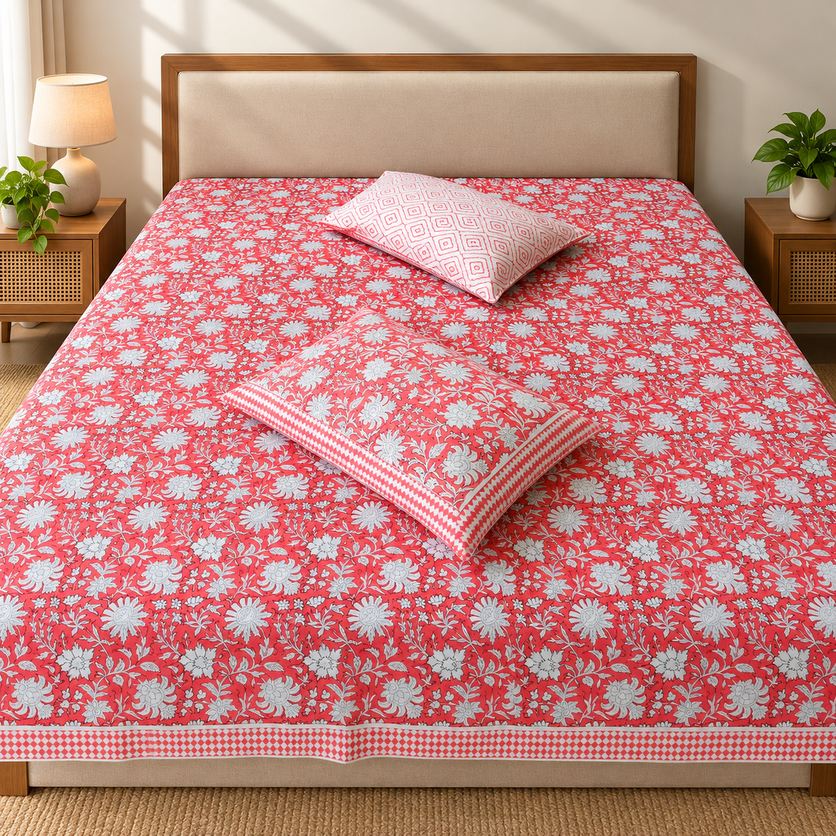 Natural Fab Hand Block Printed Bedsheet 100 x 108