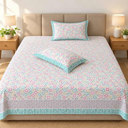 Natural Fab Hand Block Printed Bedsheet 100 x 108