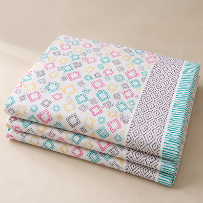 Natural Fab Hand Block Printed Bedsheet 100 x 108