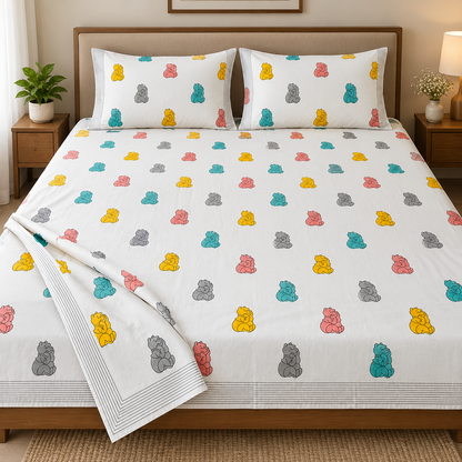 Natural Fab Hand Block Printed Bedsheet 100 x 108