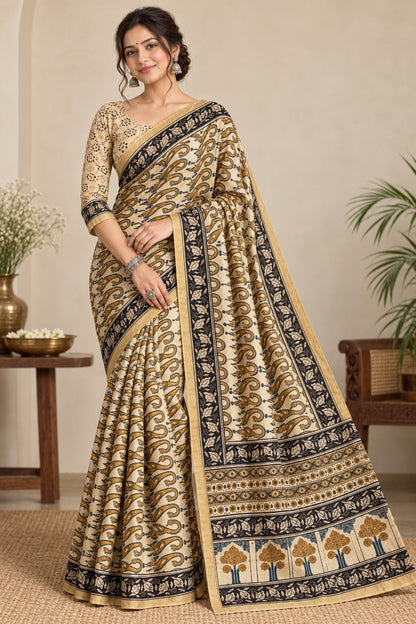 Naturalfab cotton silk saree with zari border