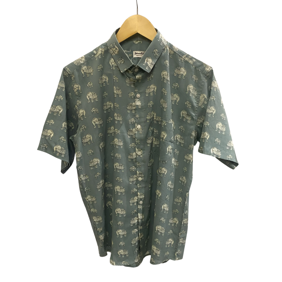 Elephant Block Print Cotton Shirt – Natural Comfort by Natural Fab