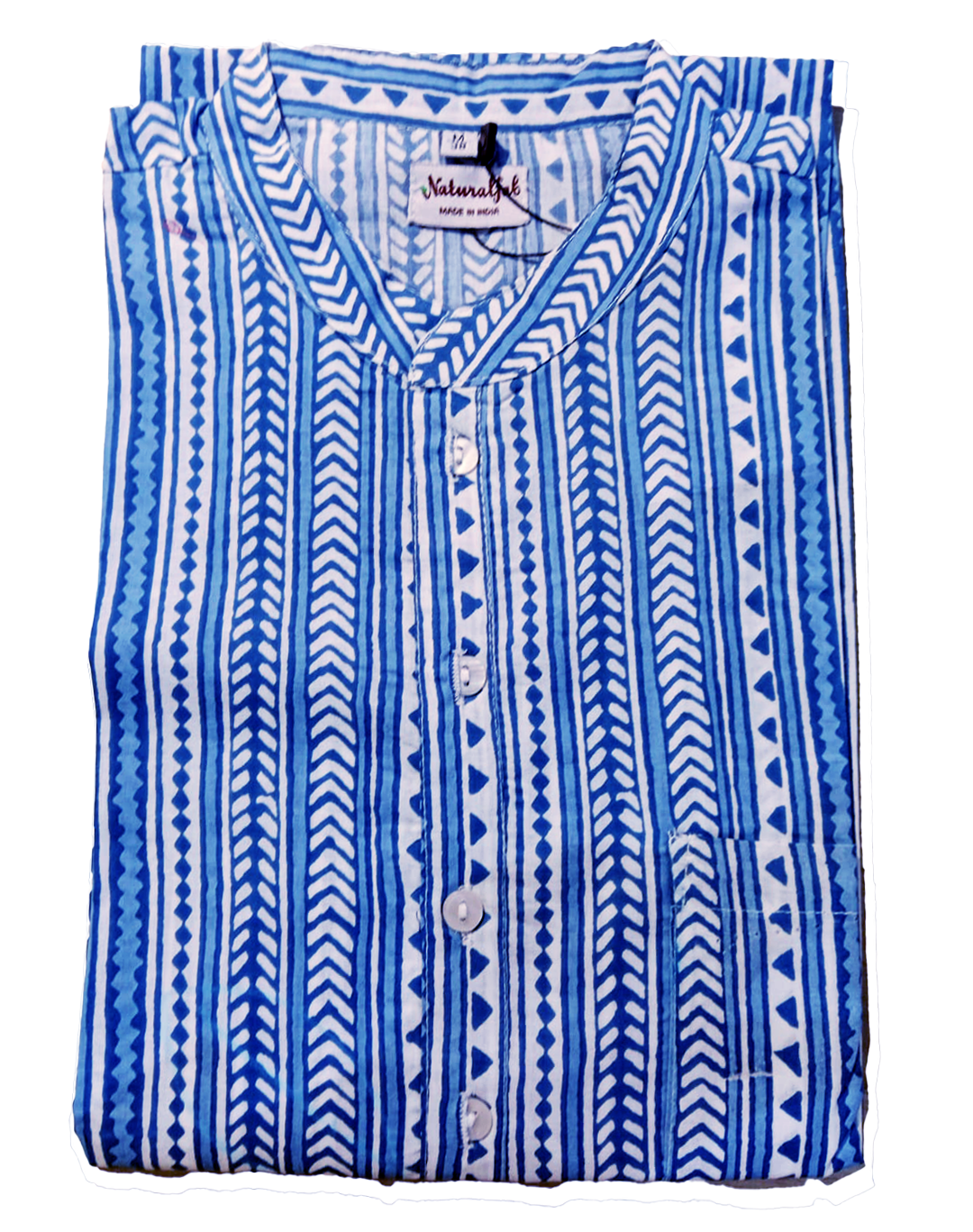 Traditional Blue Striped Men’s Long Kurta