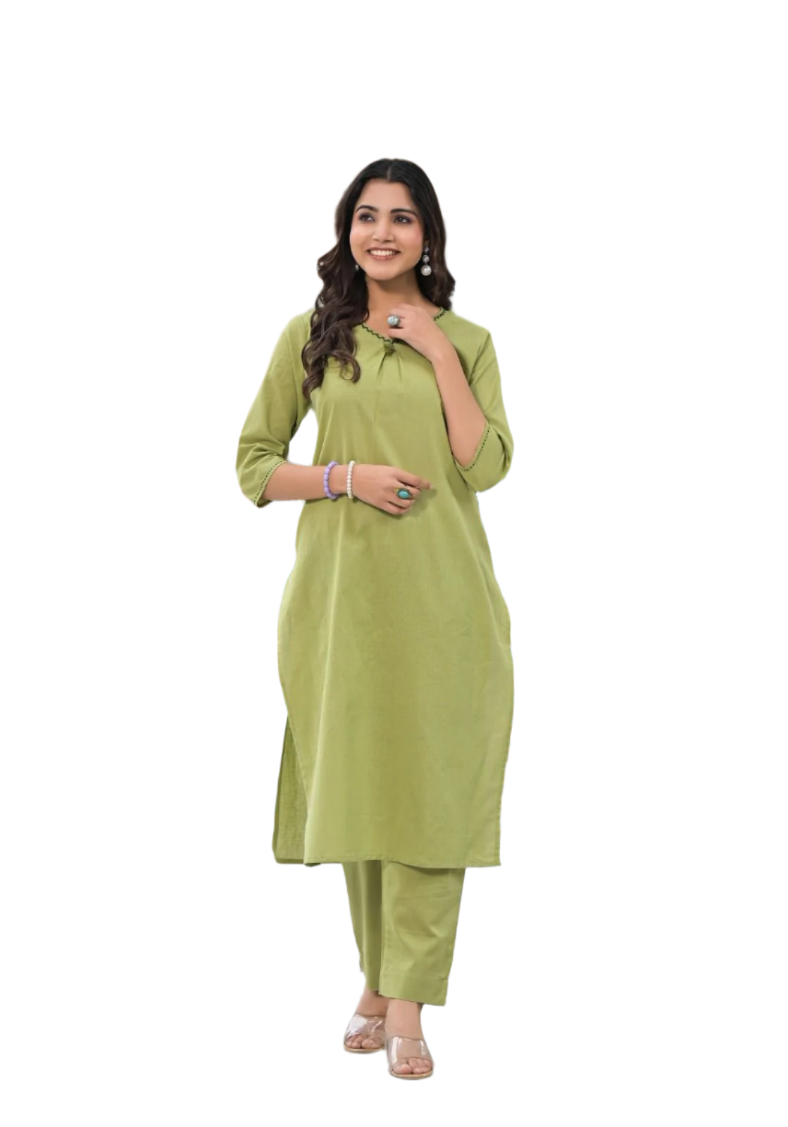 Minimalist Green Kurta Set for Effortless Elegance