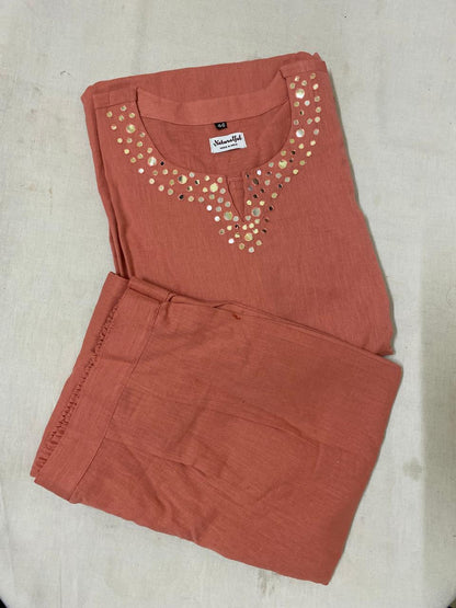 Women’s 100% Cotton Kurti Pant Set – Breathable, Comfortable Ethnic Outfit