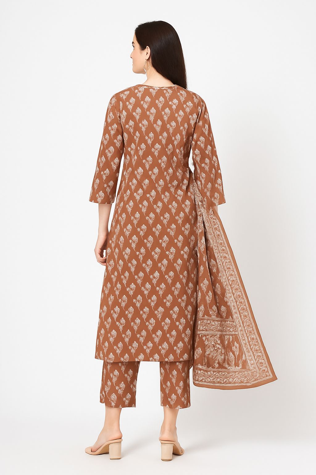 Women’s Cotton Hand Block Print Kurti Set with Dupatta | Elegant Ethnic Wear for Office & Festive Styling