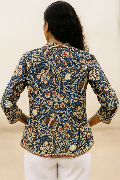 Women’s Premium Embroidered Jacket | Premium Wool Blend Winter Jacket | Handcrafted Floral Work | Ethnic Festive & Casual Wear