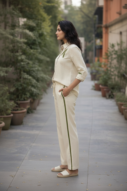 Co-ord Set with Leaf Embroidery