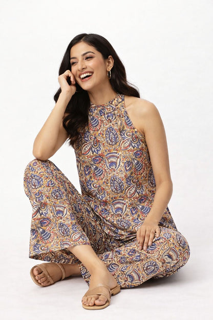 Kalamkari Hand Block Printed Cotton Co-ord Set