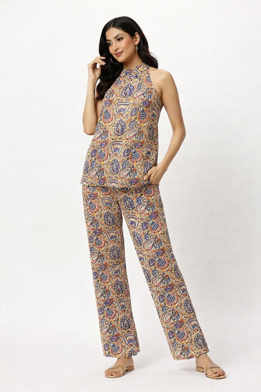 Kalamkari Hand Block Printed Cotton Co-ord Set