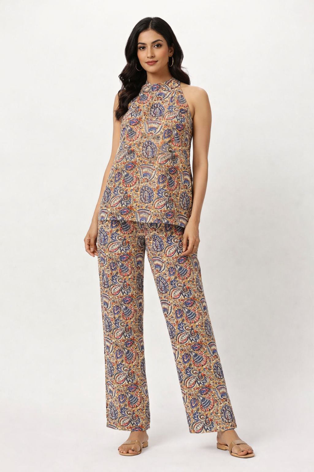 Kalamkari Hand Block Printed Cotton Co-ord Set
