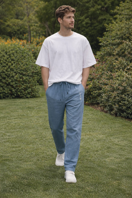 Men’s Premium Khadi Cotton Lounge Pants | Breathable Drawstring Casual Trousers | Soft Comfortable Daily Wear | Relaxed Fit Summer Pants for Men