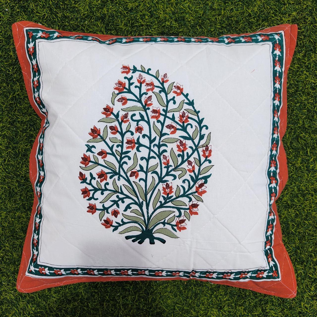 Floral Embroidered Cushion Covers ( Quilted )