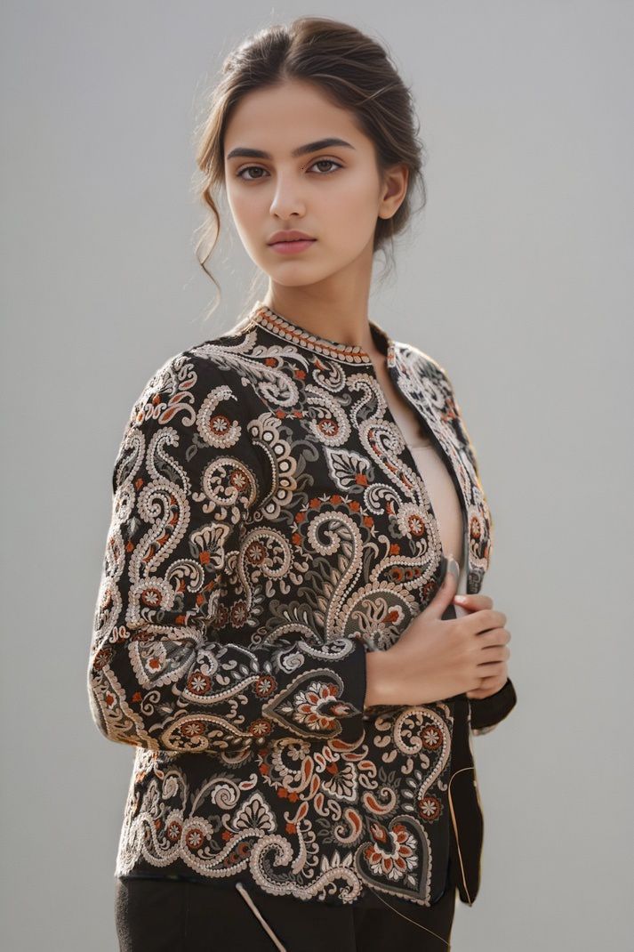 Intricate Parsi Gara Embroidered Jacket