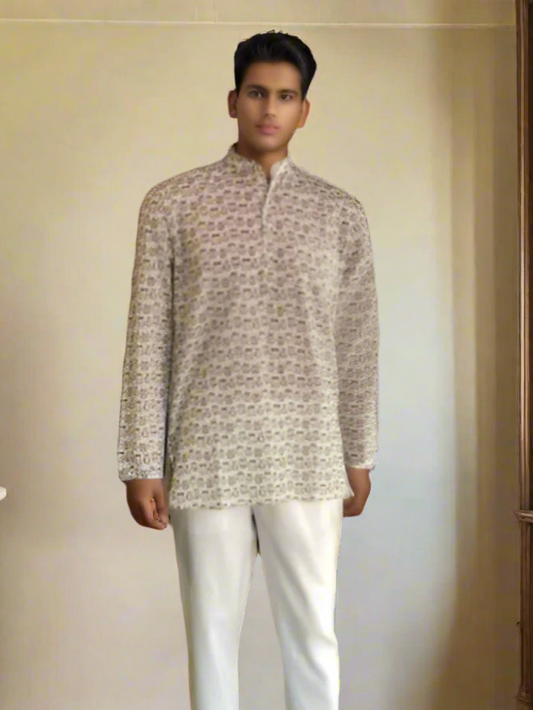 Men’s Printed Cotton Kurta – Elegant Comfort by Natural Fab