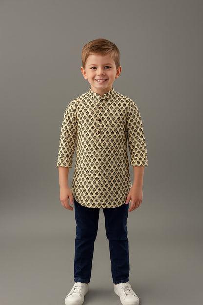 Printed Short Kurta for Boys | Ethnic & Festive Wear