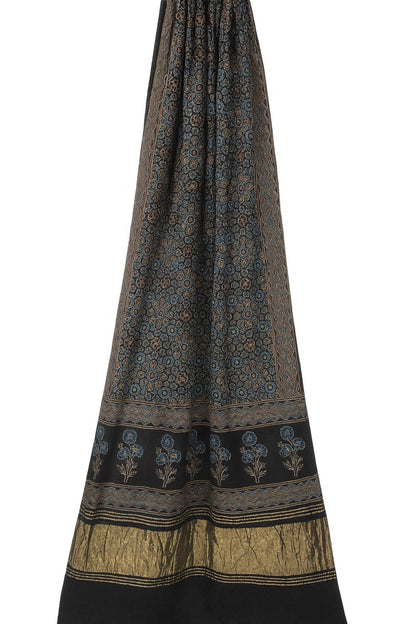 Black modal silk ajrakh Dupatta