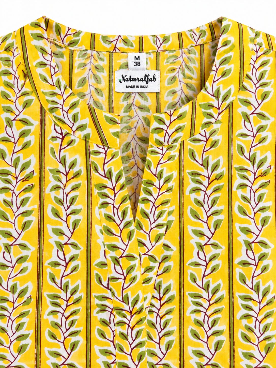Natural Fab Vasant Women’s Mustard Yellow Hand Block Printed Kurta Palazzo Set