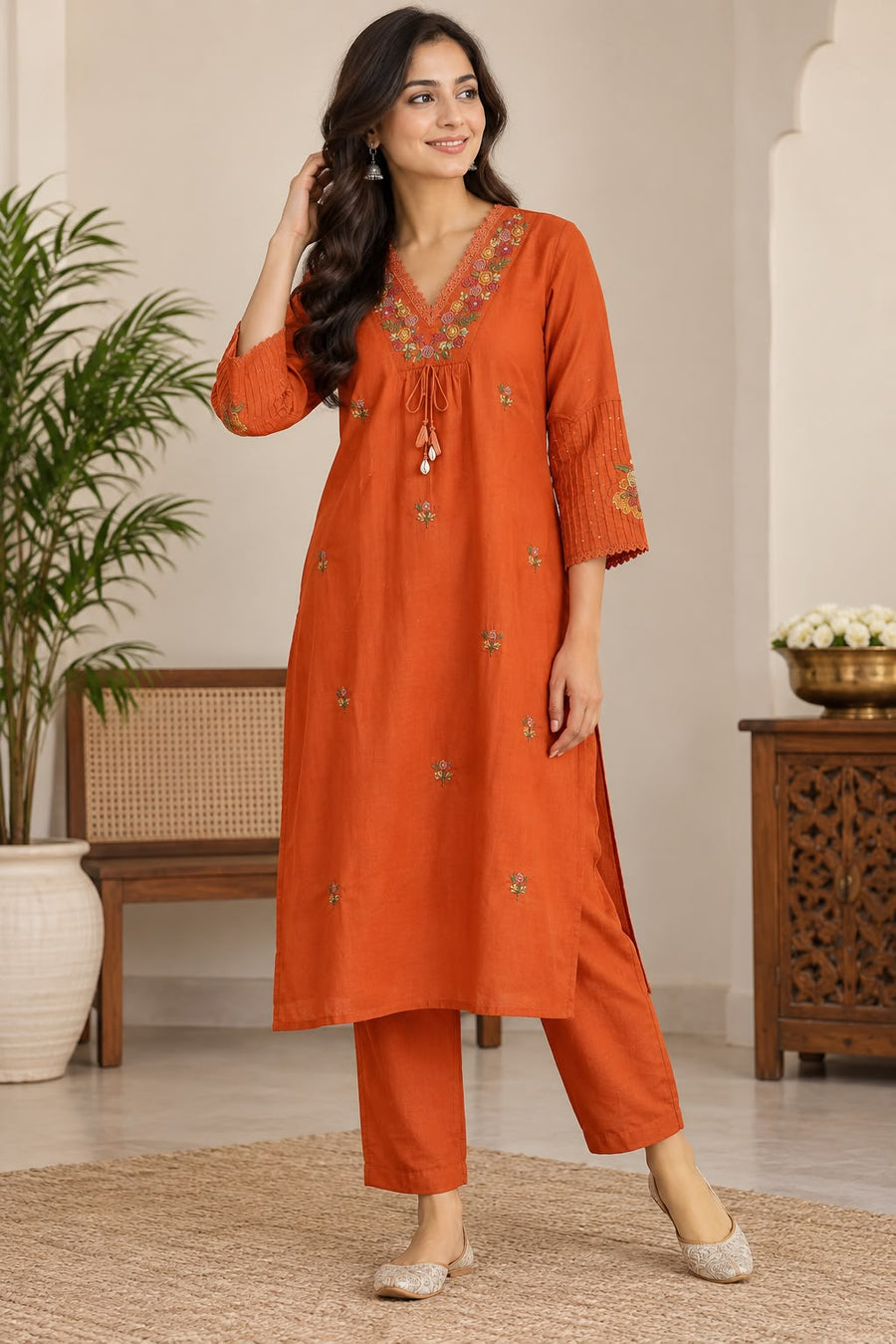 Naturalfab Women’s Mal Cotton Kurti Set | Soft Lightweight Ethnic Outfit for Everyday Wear