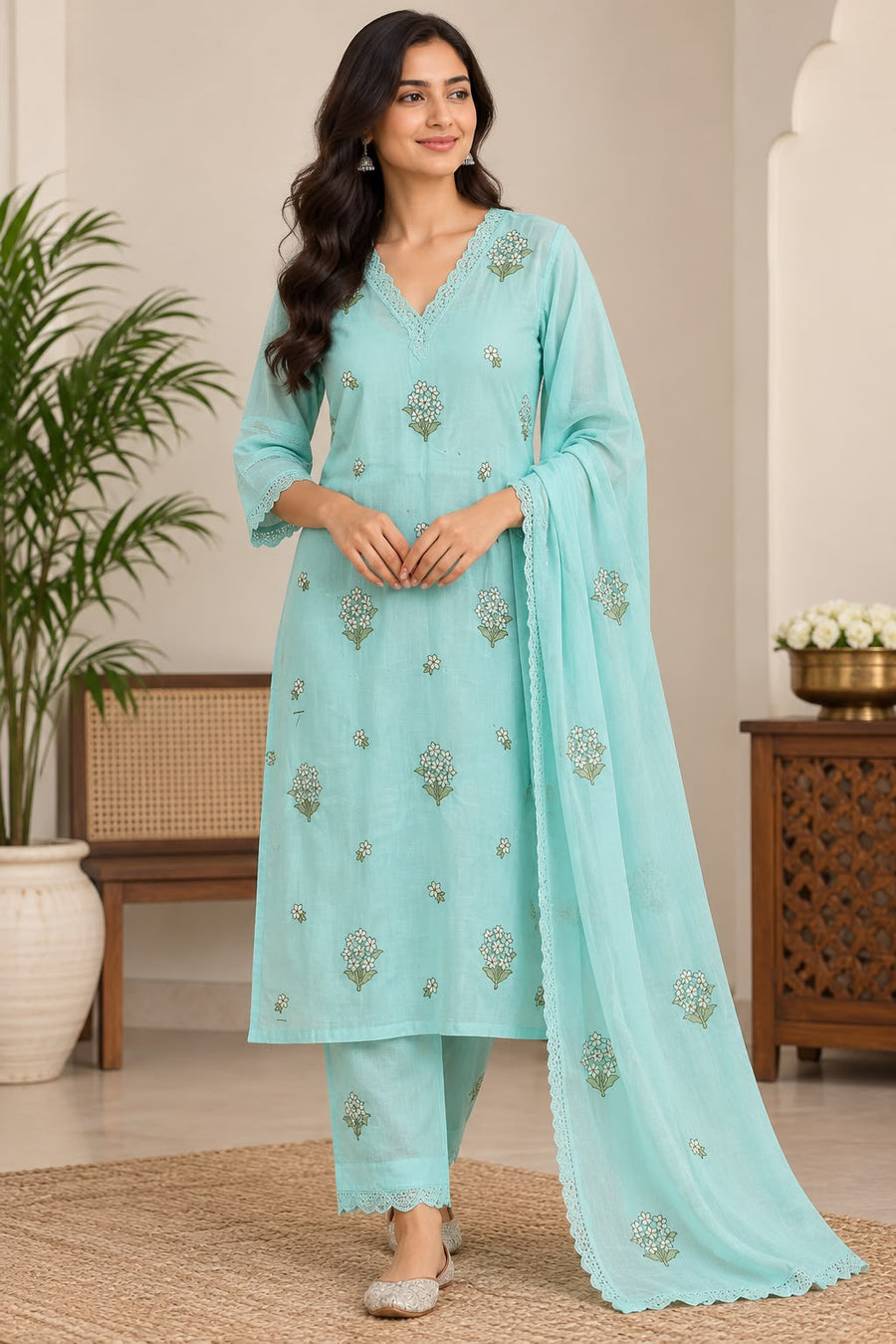 Naturalfab Women’s Mal Cotton Kurti Set | Lightweight Breathable Ethnic Outfit for Daily Wear