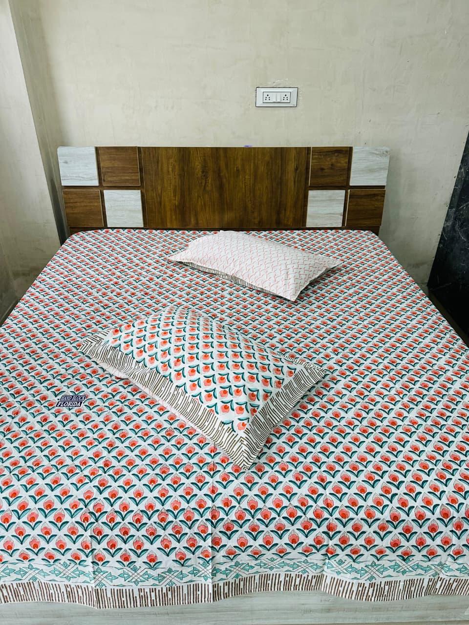 Natural Fab Hand Block Printed Bedsheet 100 x 108 – Design A