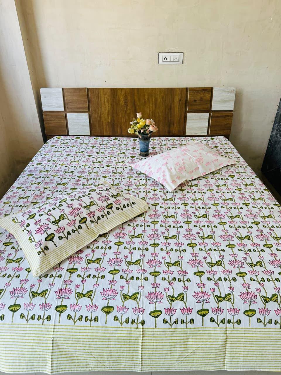 Natural Fab Hand Block Printed Bedsheet 108 x 108 – Design N