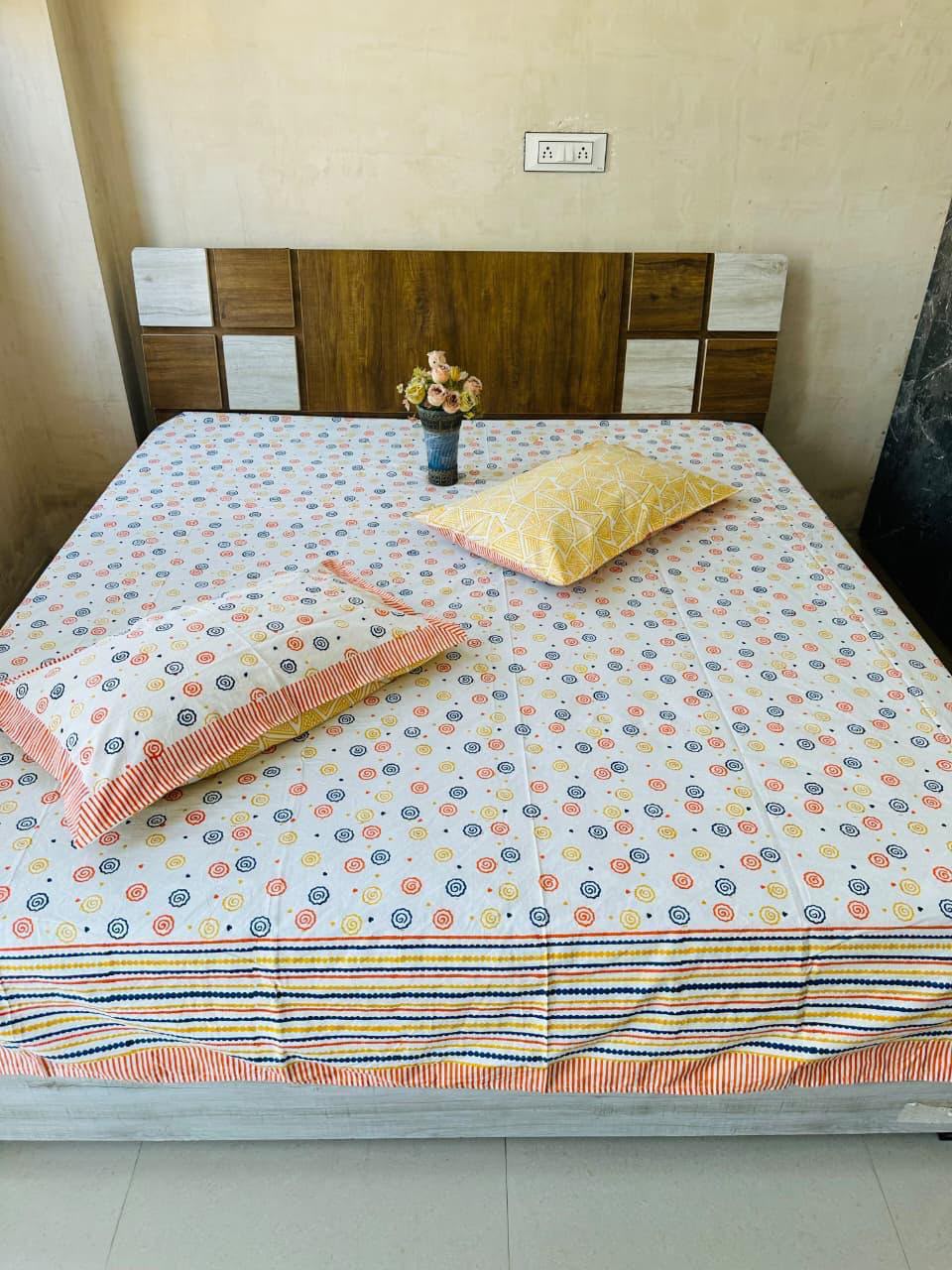 Natural Fab Hand Block Printed Bedsheet 108 x 108 – Design P
